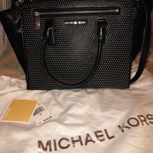 Leather Micheal Kors studded bag